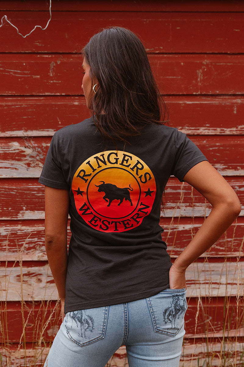 Signature Bull Womens Classic Fit T-Shirt - Charcoal Fade
