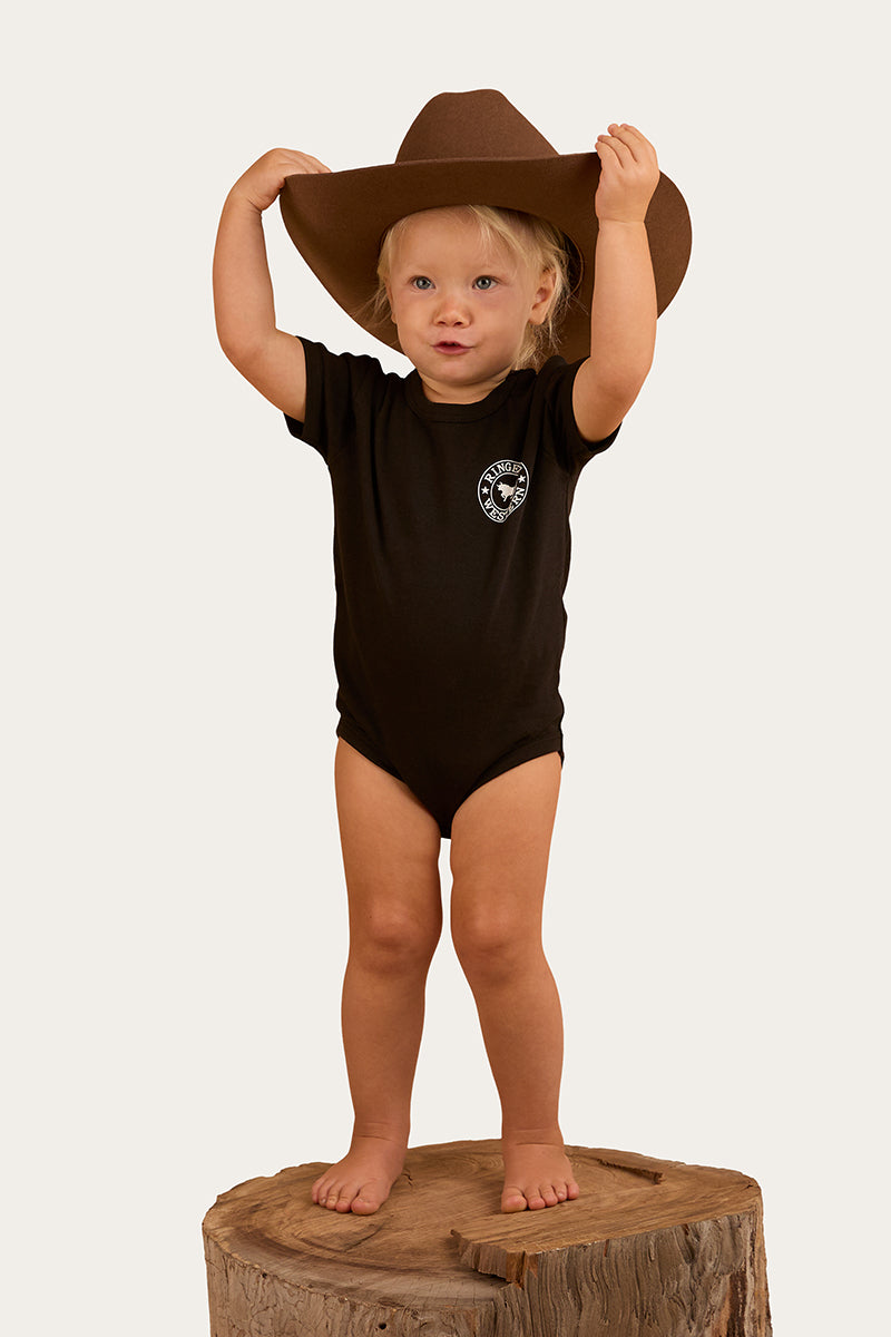 Ringers Babies Short Sleeve Romper - Black