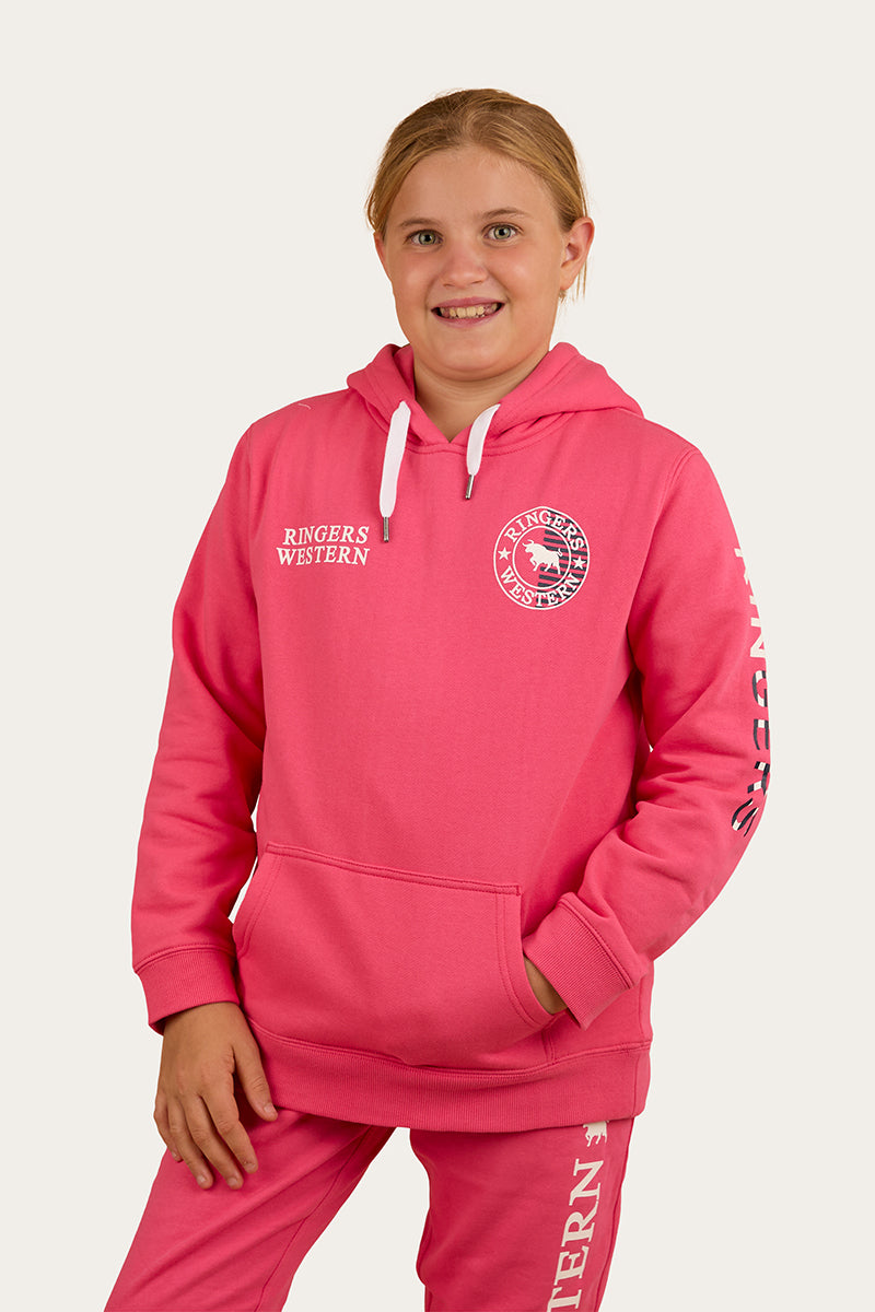 Jackaroo Flag Kids Pullover Hoodie - Melon
