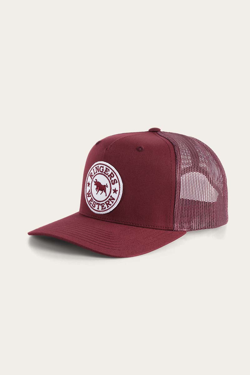 Signature Bull Trucker Burgundy with Burgundy & White Patch