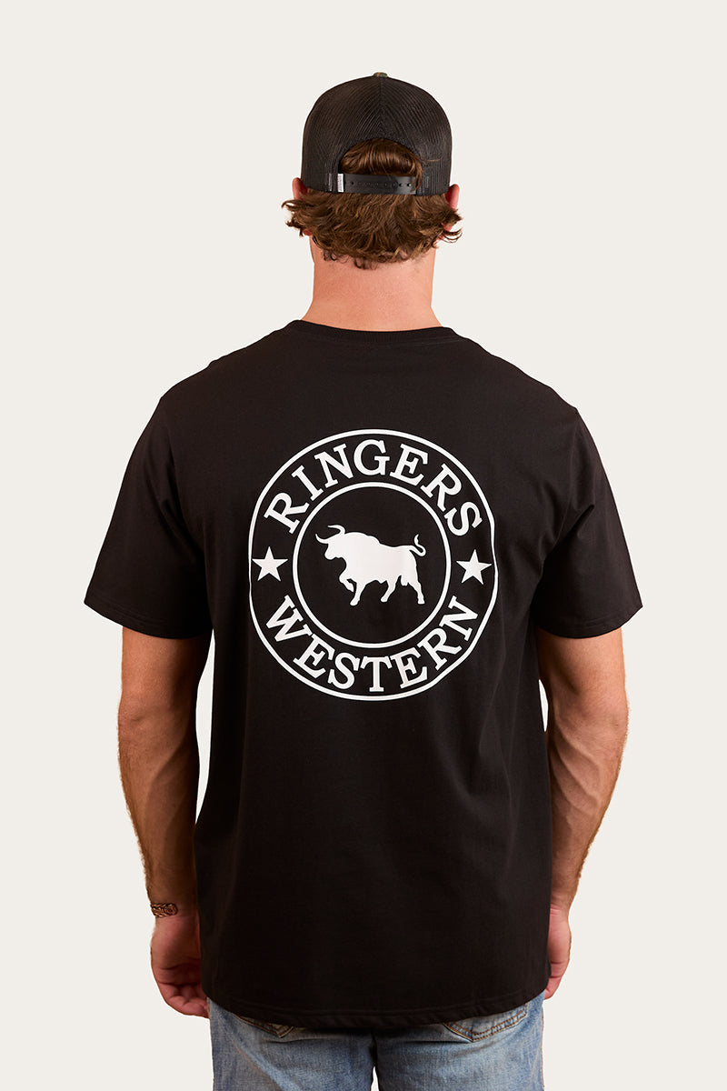 Signature Bull Mens Loose Fit T-Shirt - Black/White