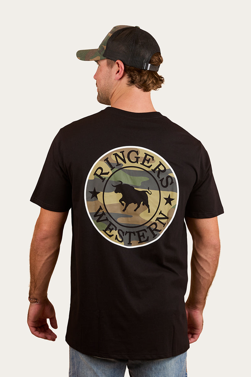 Signature Bull Mens Loose Fit T-Shirt - Black/Camo