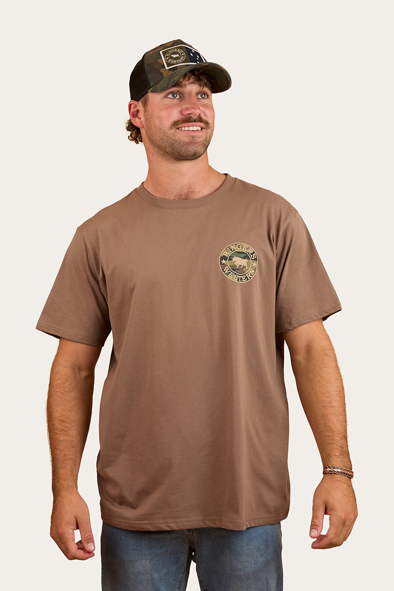 Signature Bull Mens Loose Fit T-Shirt - Mushroom/Camo