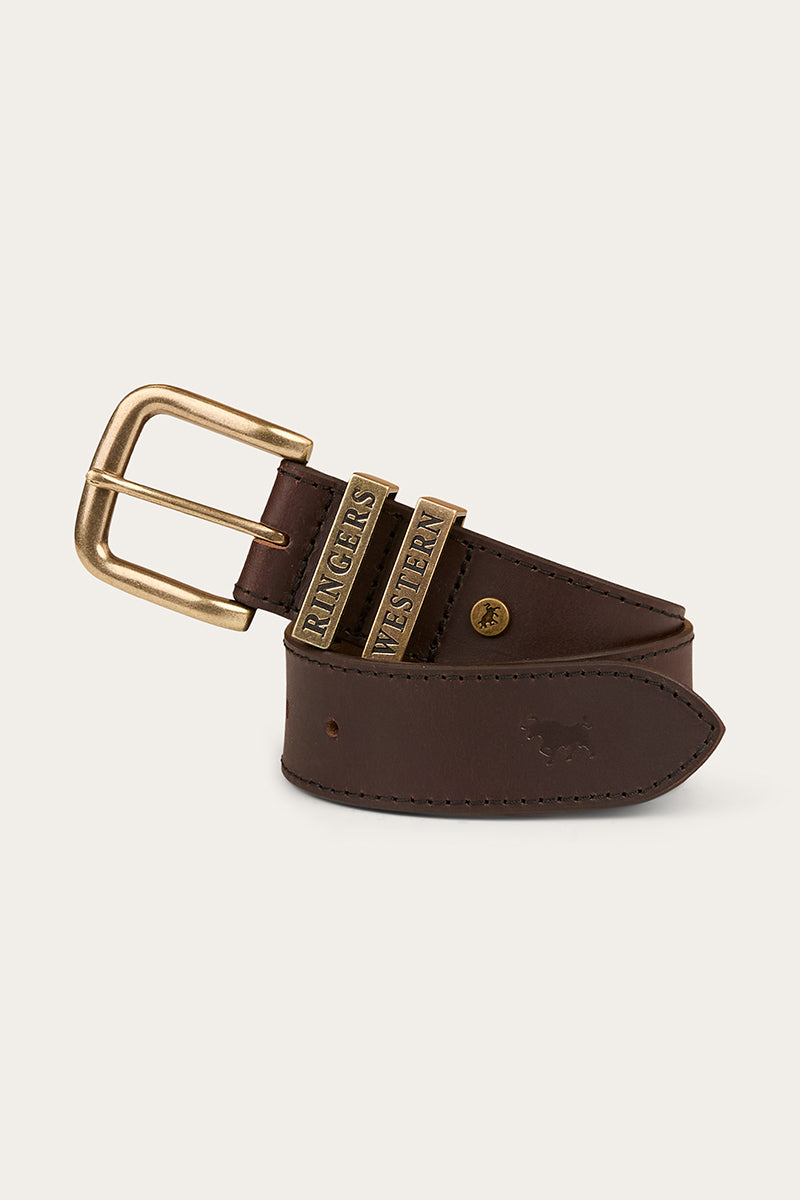 James Kids Belt - Dark Brown / Gold