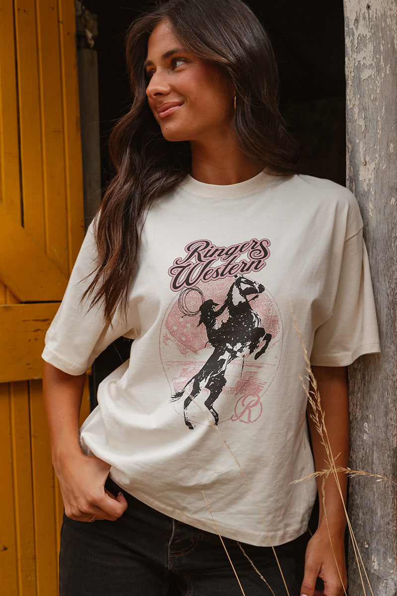 Wild Ride Womens Oversized T-Shirt - Off White