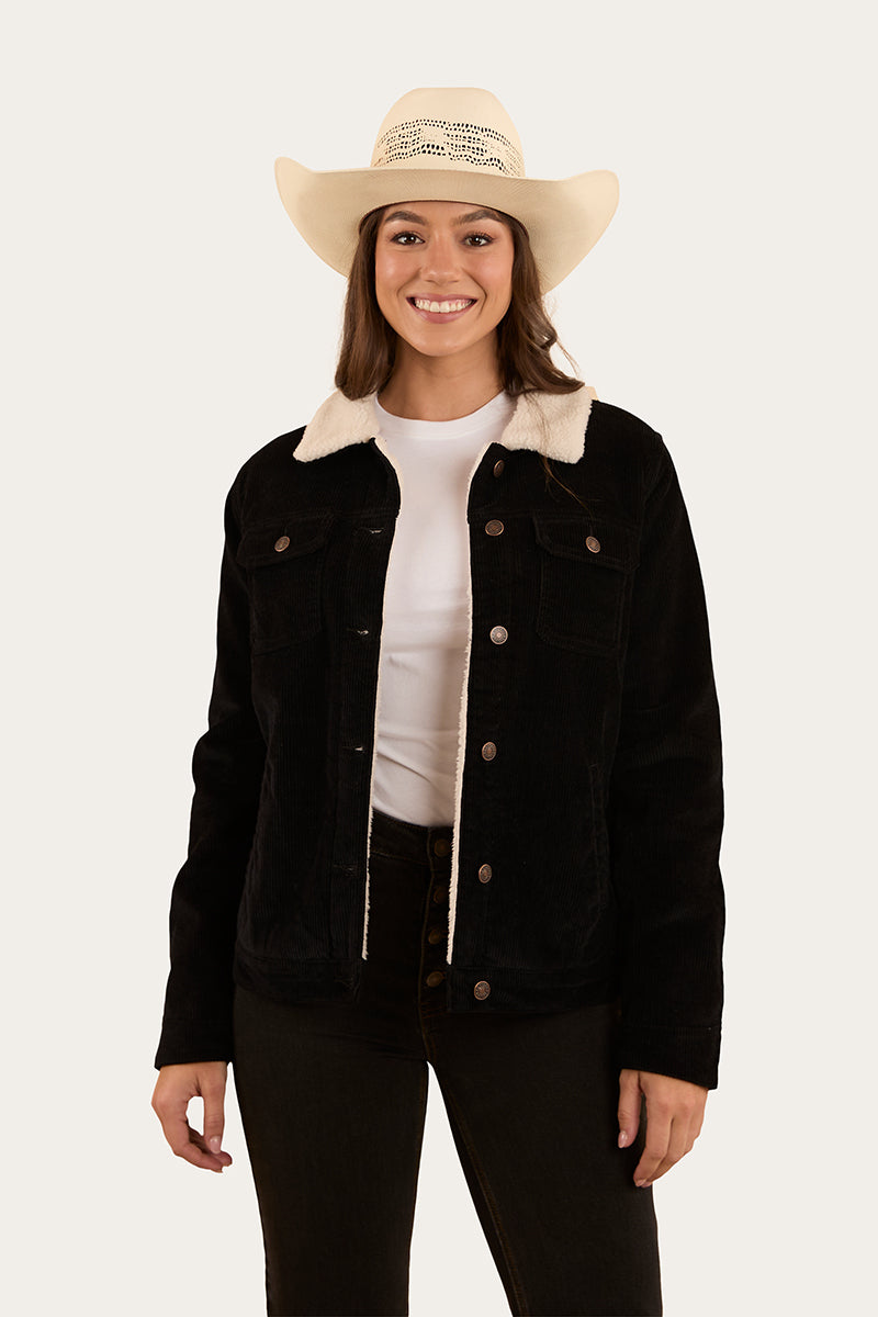 Mayfield Womens Cord Jacket - Washed Black