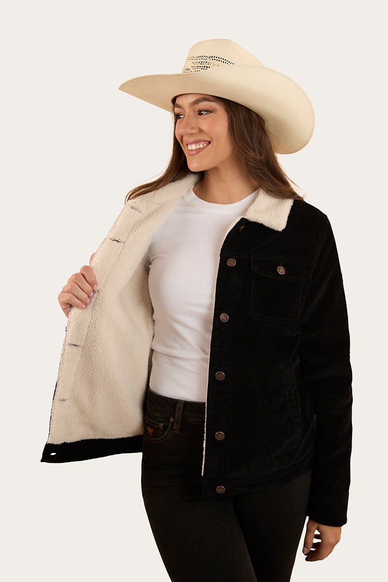Mayfield Womens Cord Jacket - Washed Black